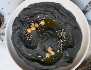 como hacer hummus de ajo negro